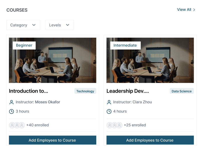 Learning dashboard